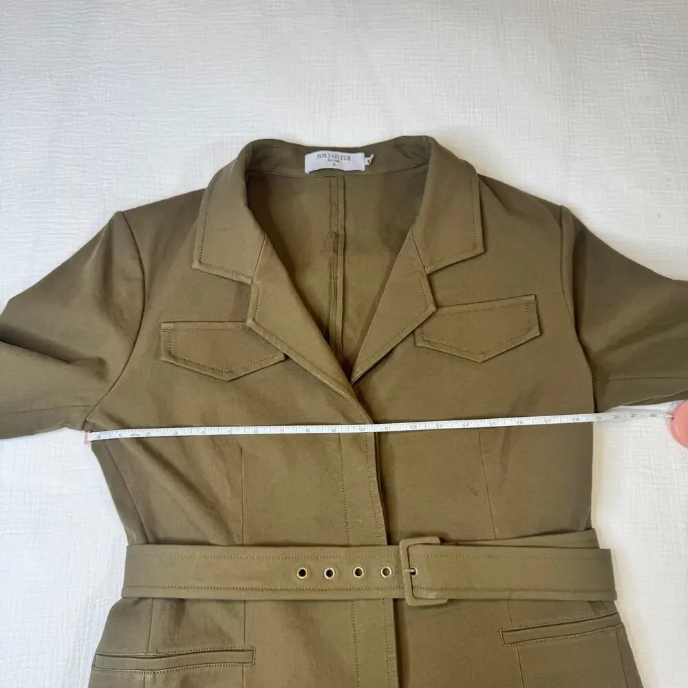 M.M. LaFleur Emalis Eco Jacket Oregano Green Utility Blazer Women's 12 Ethical - Picture 12 of 16
